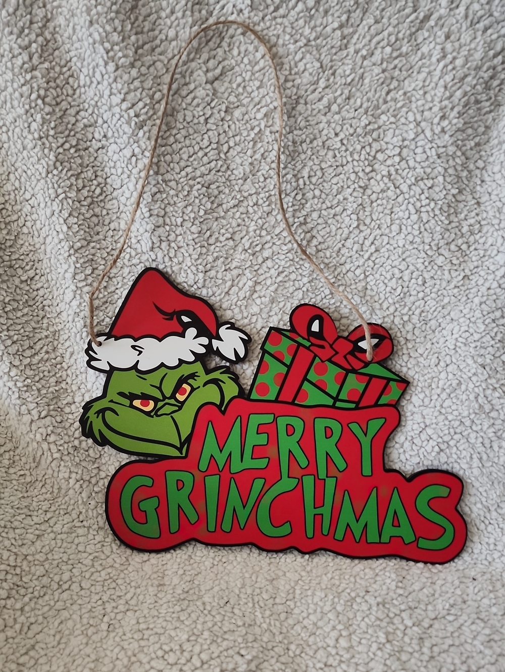 Merry Grinchmas Red and Green Wall Hanging